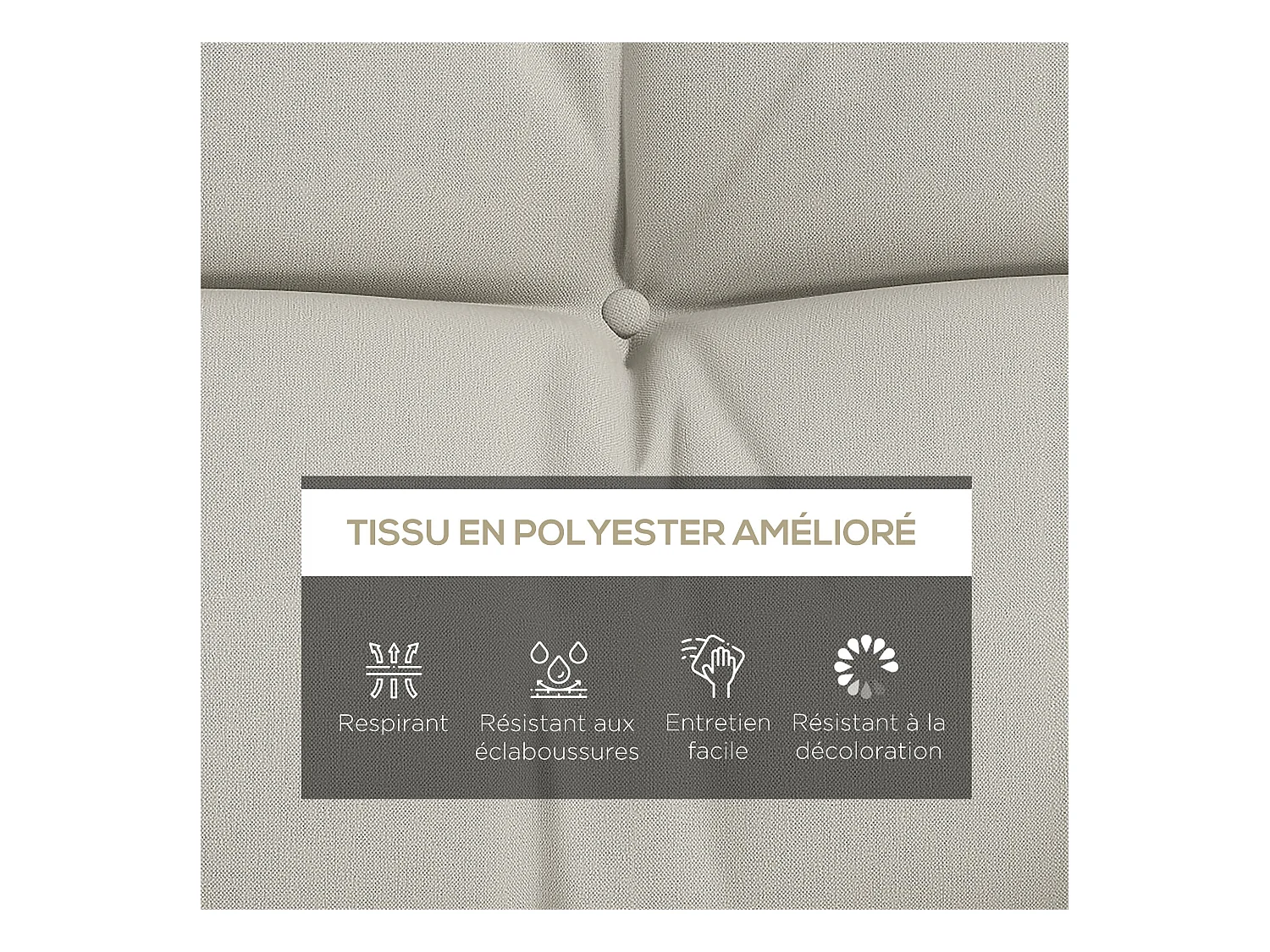 Ensemble de 4 coussins d'extérieur pour balancelle crème