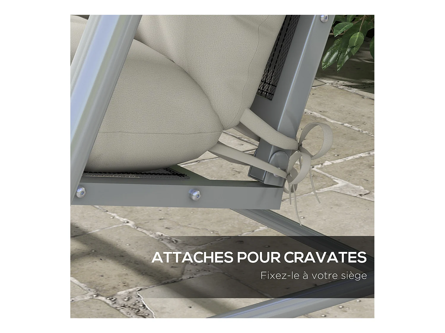 Ensemble de 4 coussins d'extérieur pour balancelle crème