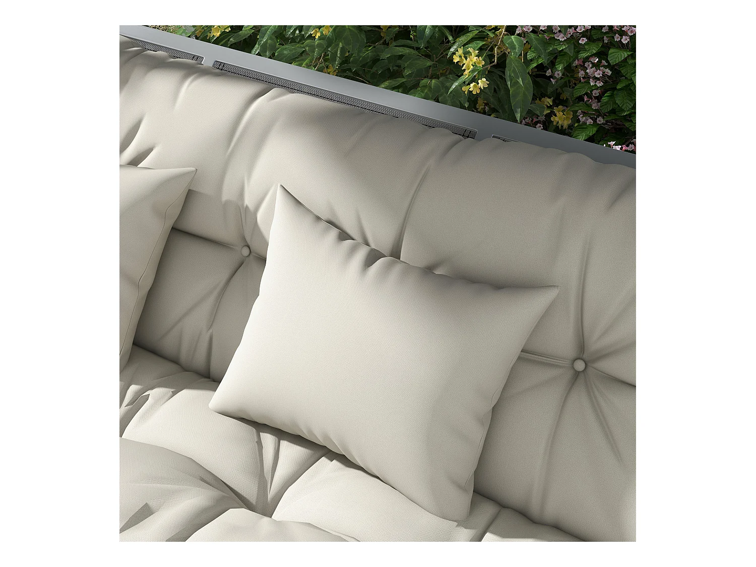 Ensemble de 4 coussins d'extérieur pour balancelle crème