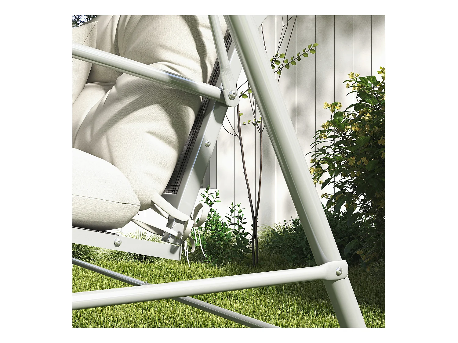Ensemble de 4 coussins d'extérieur pour balancelle crème