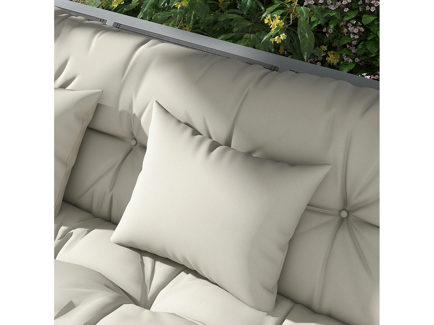 Ensemble de 4 coussins d'extérieur pour balancelle crème