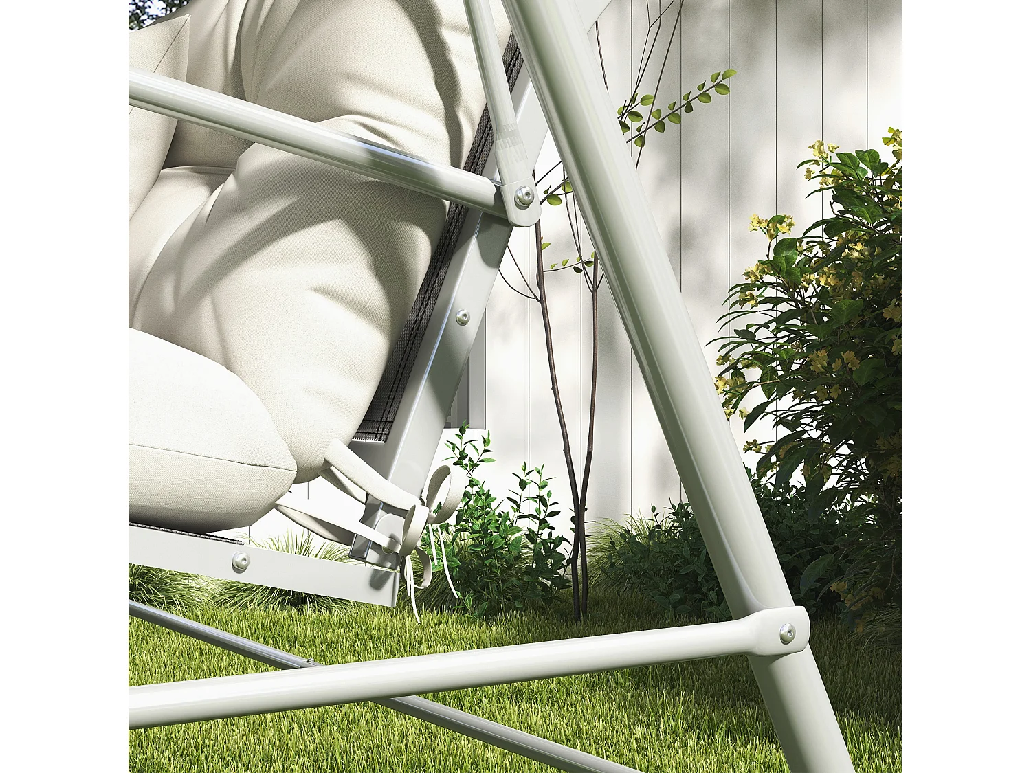 Ensemble de 4 coussins d'extérieur pour balancelle crème