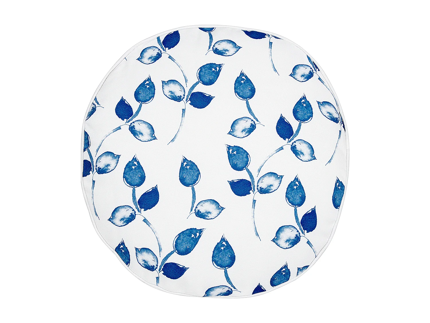 Lot de 2 coussins d'extérieur TORBORA Motif de plante 40 x 40 cm Blanc Bleu