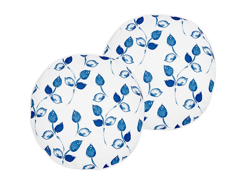 Set di 2 cuscini da esterno TORBORA Trama di piante 40 x 40 cm Bianco Blu