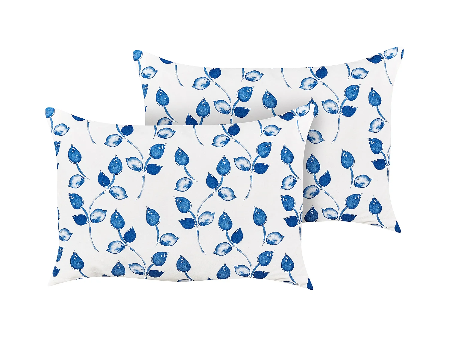Set di 2 cuscini da esterno TORBORA Trama di piante 40 x 60 cm Bianco Blu
