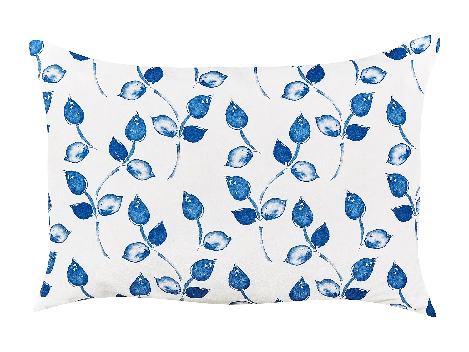 Lot de 2 coussins d'extérieur TORBORA Motif de plante 40 x 60 cm Blanc Bleu