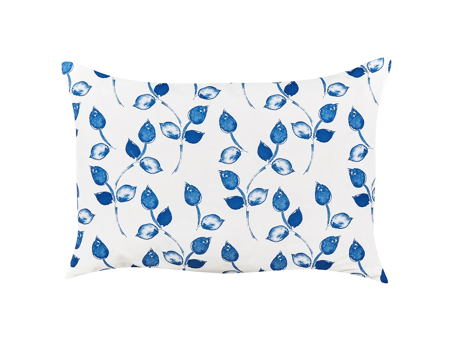 Lot de 2 coussins d'extérieur TORBORA Motif de plante 40 x 60 cm Blanc Bleu