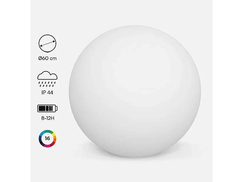 Palla luminosa a led senza fili, per interni/esterni, 16 colori