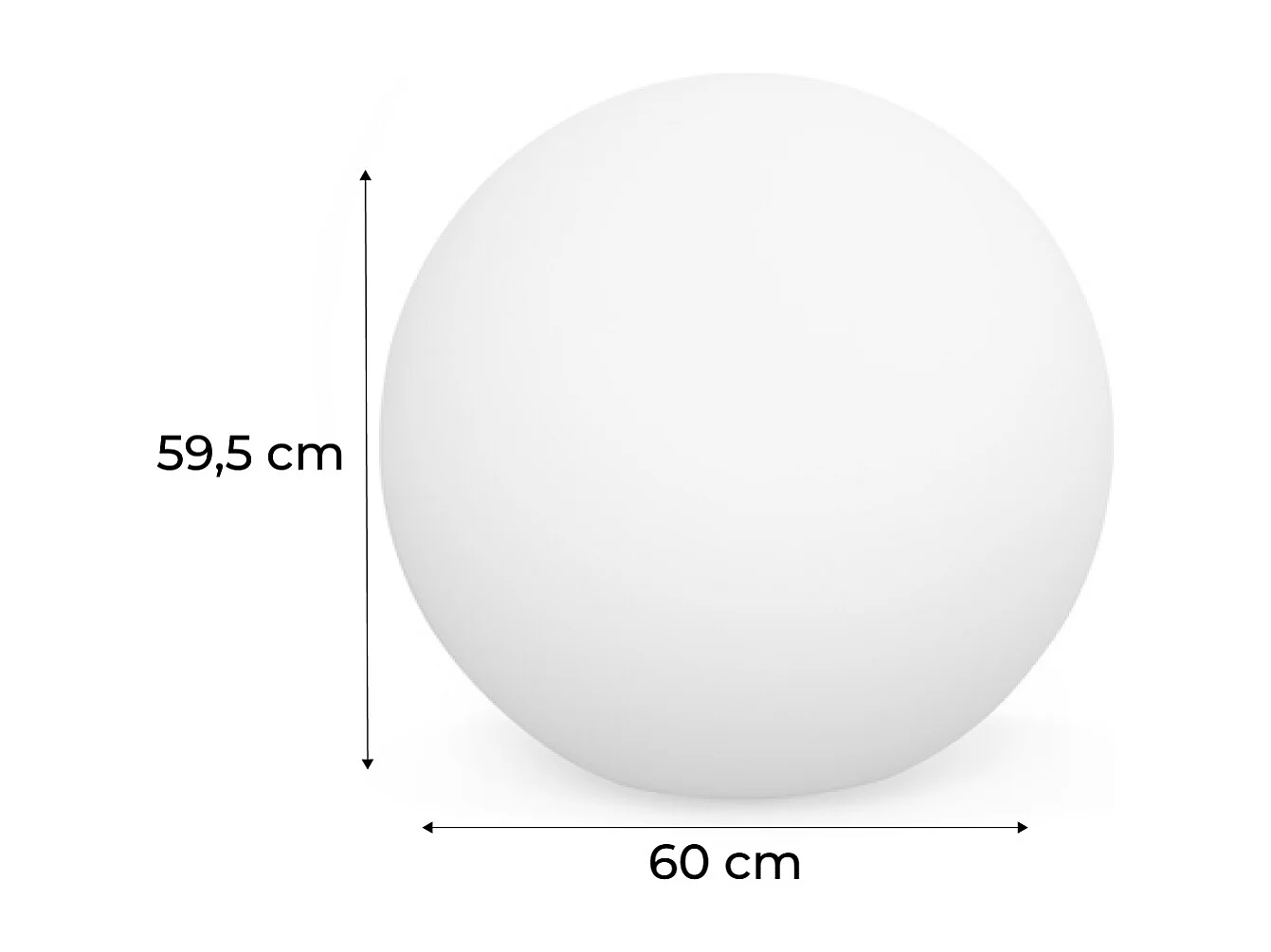 Boule LED 60cm - Sphère décorative lumineuse. 16 couleurs. Ø 60cm. chargeur câble usb (fourni)