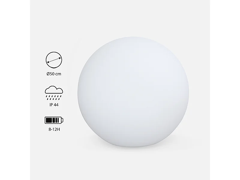 Lampada a sfera led luce bianca con batteria ricaricabile
