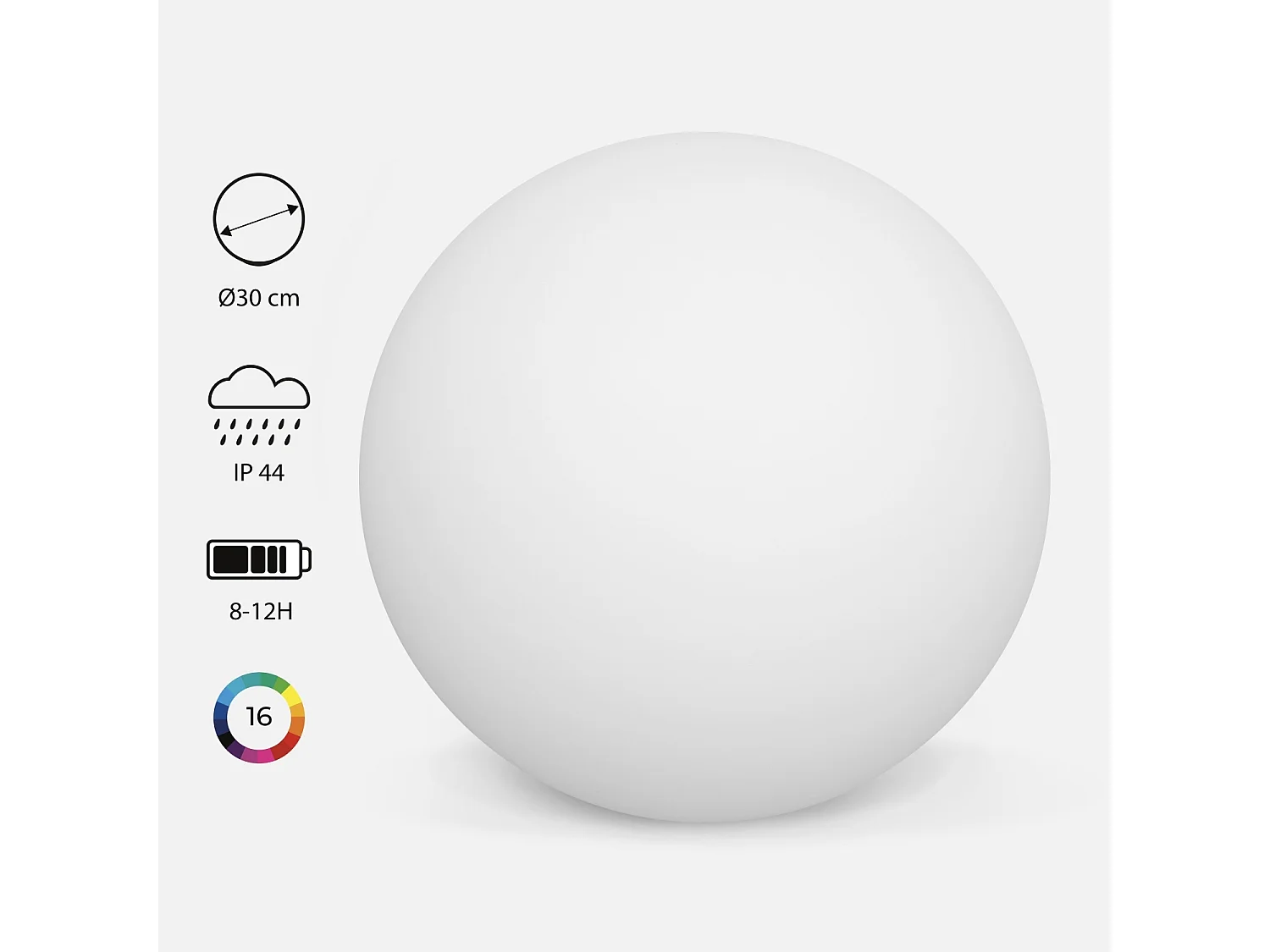 Palla luminosa a led senza fili, per interni/esterni, 16 colori