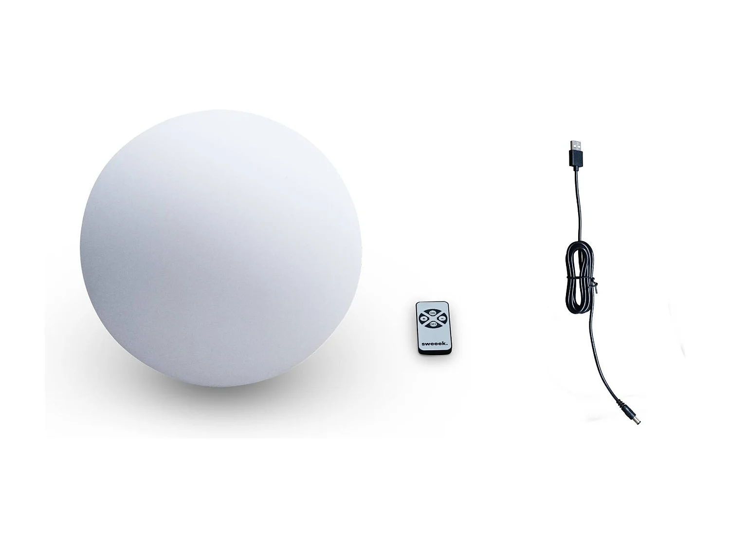 Boule LED 60cm – Sphère décorative lumineuse. Ø60cm. blanc chaud. commande à distance