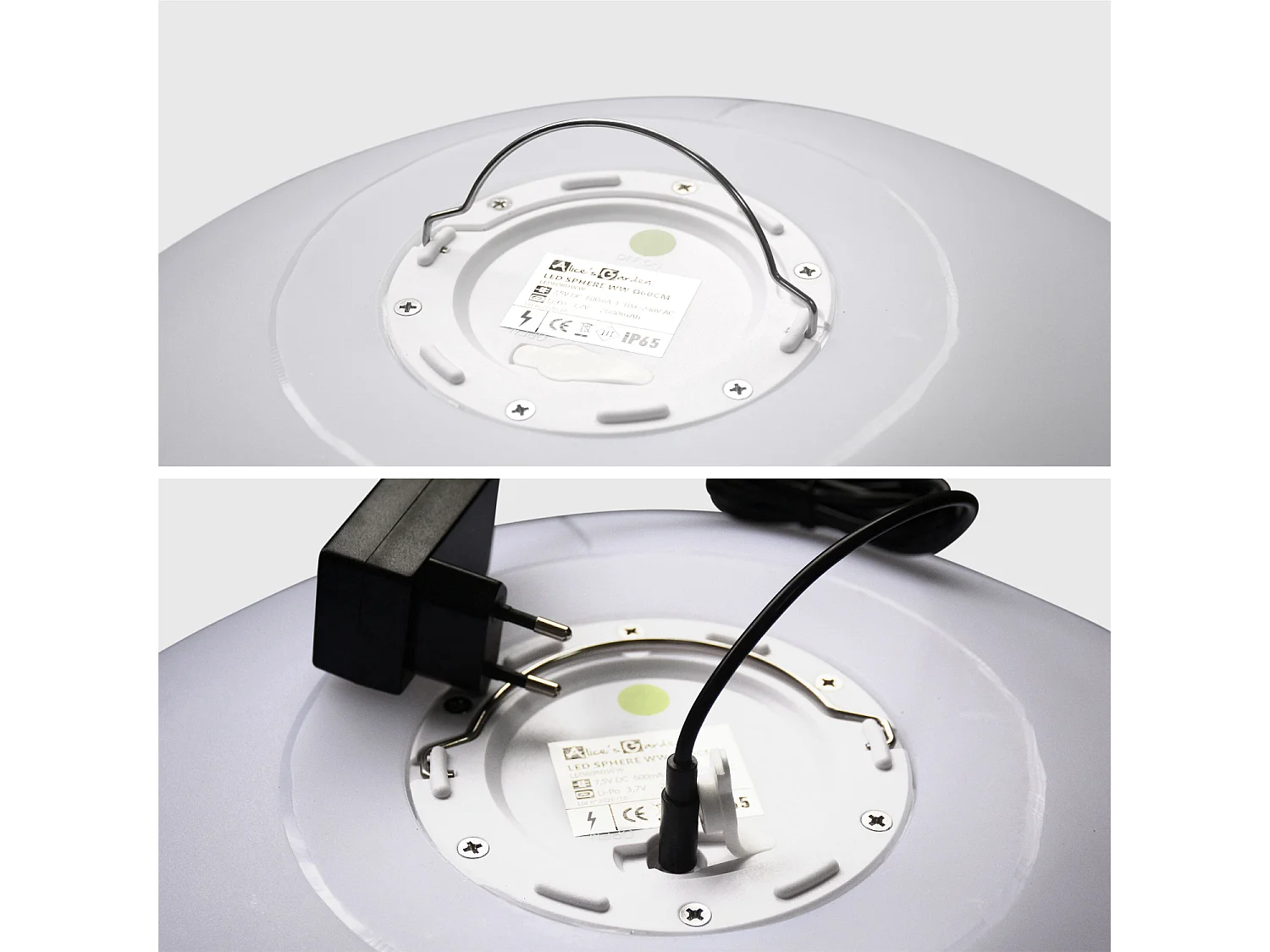 Lampada a sfera led luce bianca con batteria ricaricabile