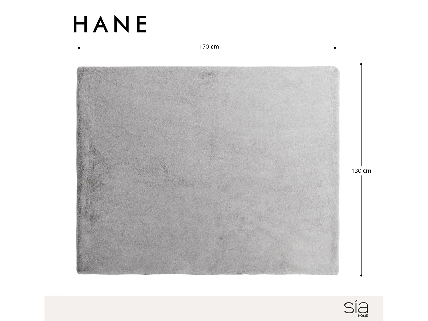 Jeté de canapé Hane en fausse fourrure gris 130x170cm