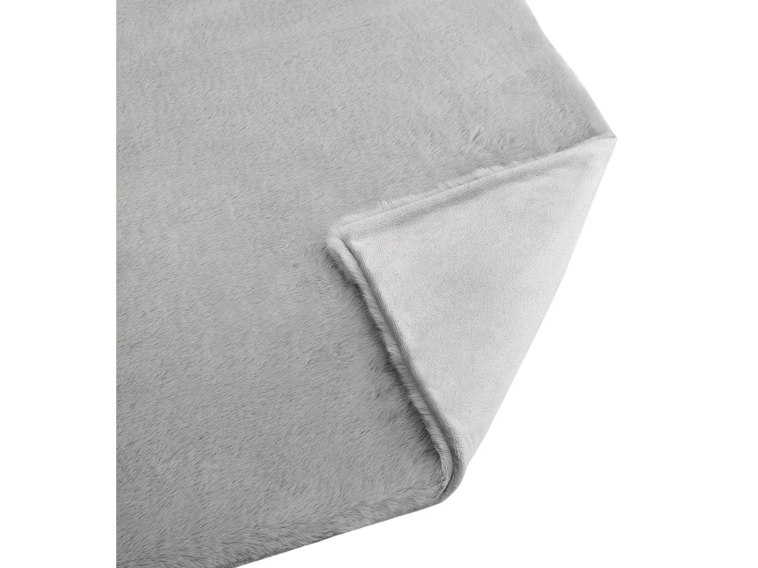 Jeté de canapé Hane en fausse fourrure gris 130x170cm