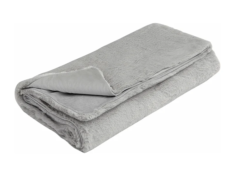 Jeté de canapé Hane en fausse fourrure gris 130x170cm