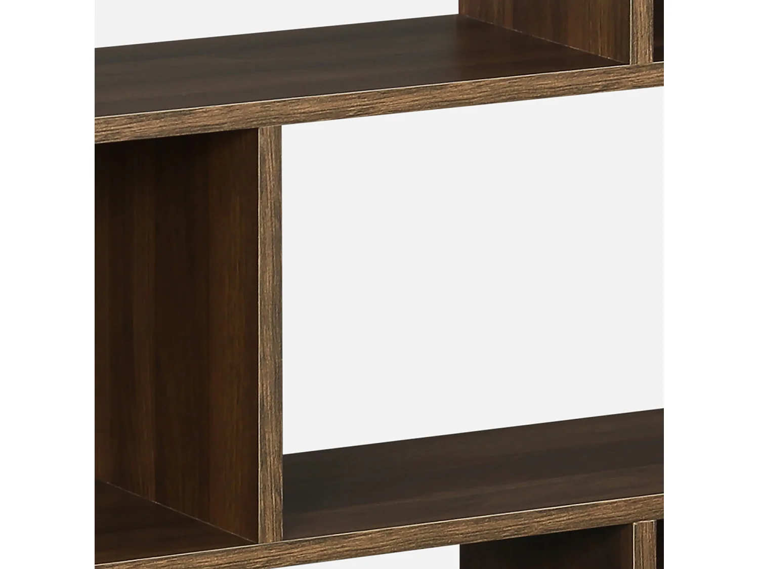 Etagère bibliothèque noyer Pieter 3 étagères 6 compartiments de rangement