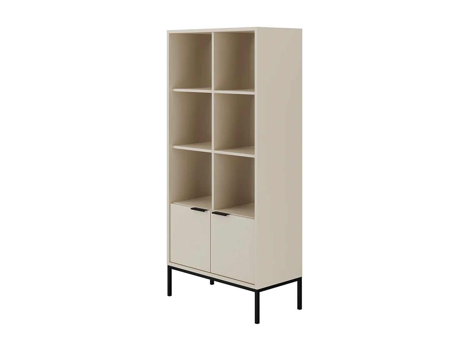 Librería moderna Kristina 80 cm.-Color Beige y negro