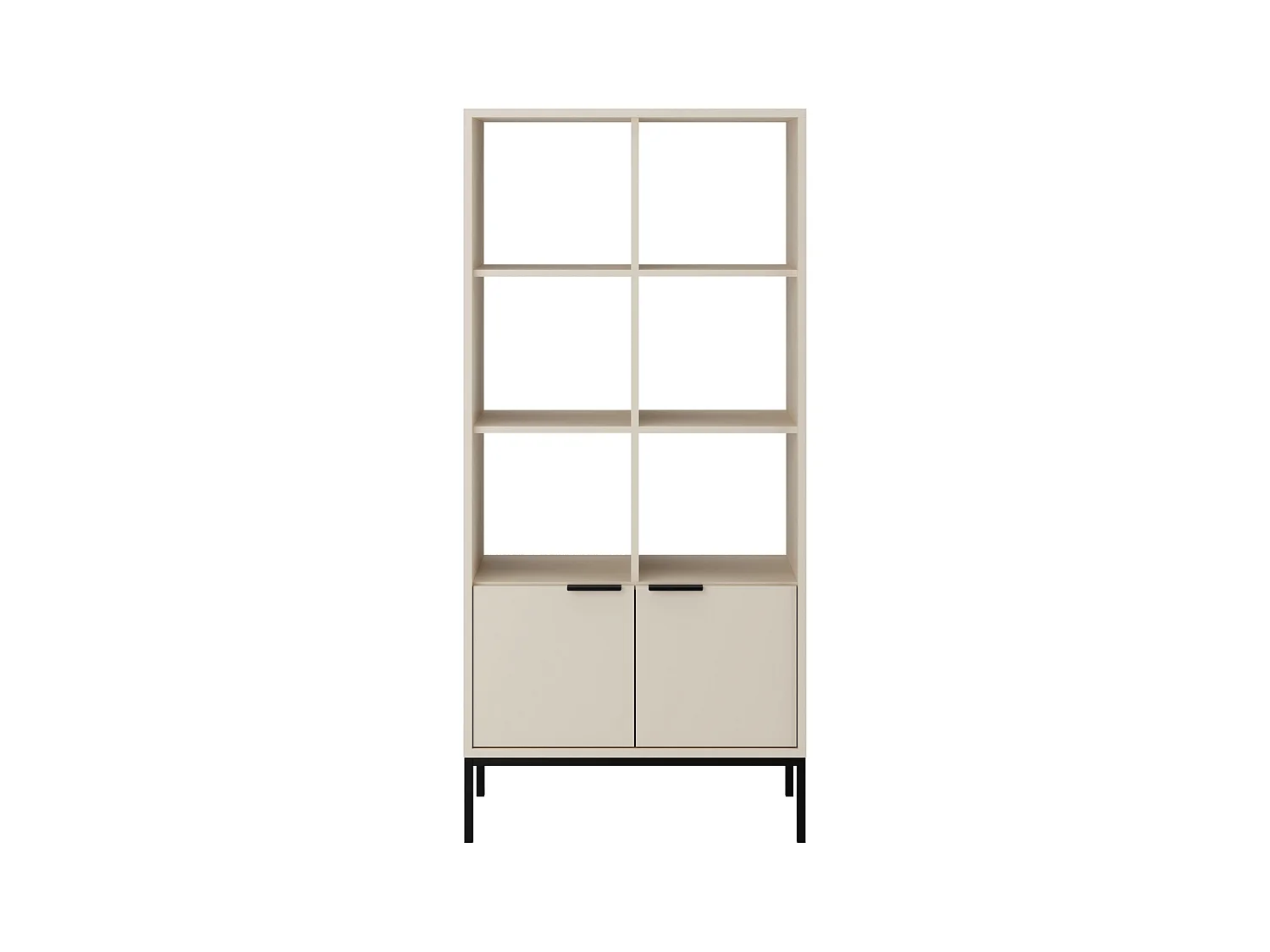 Bibliothèque moderne Kristina 80cm-Couleur Beige/Noir