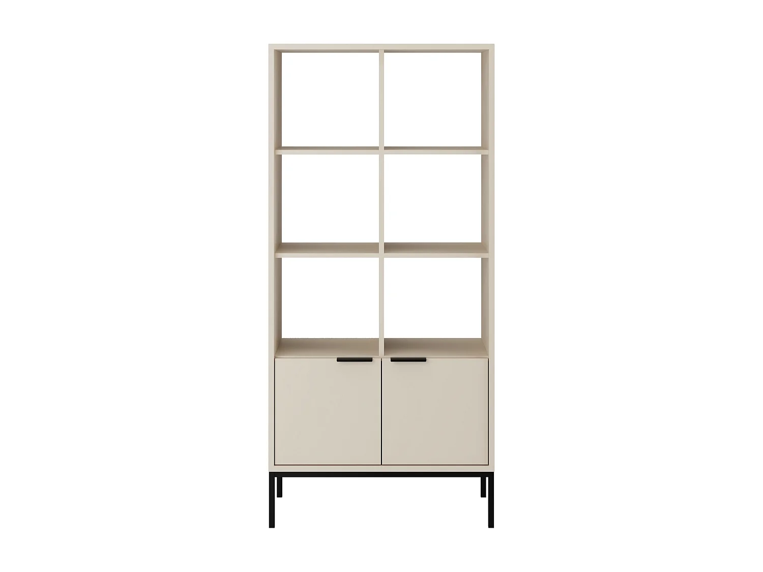 Kristina moderne boekenkast 80 cm-Kleur Beige en zwart