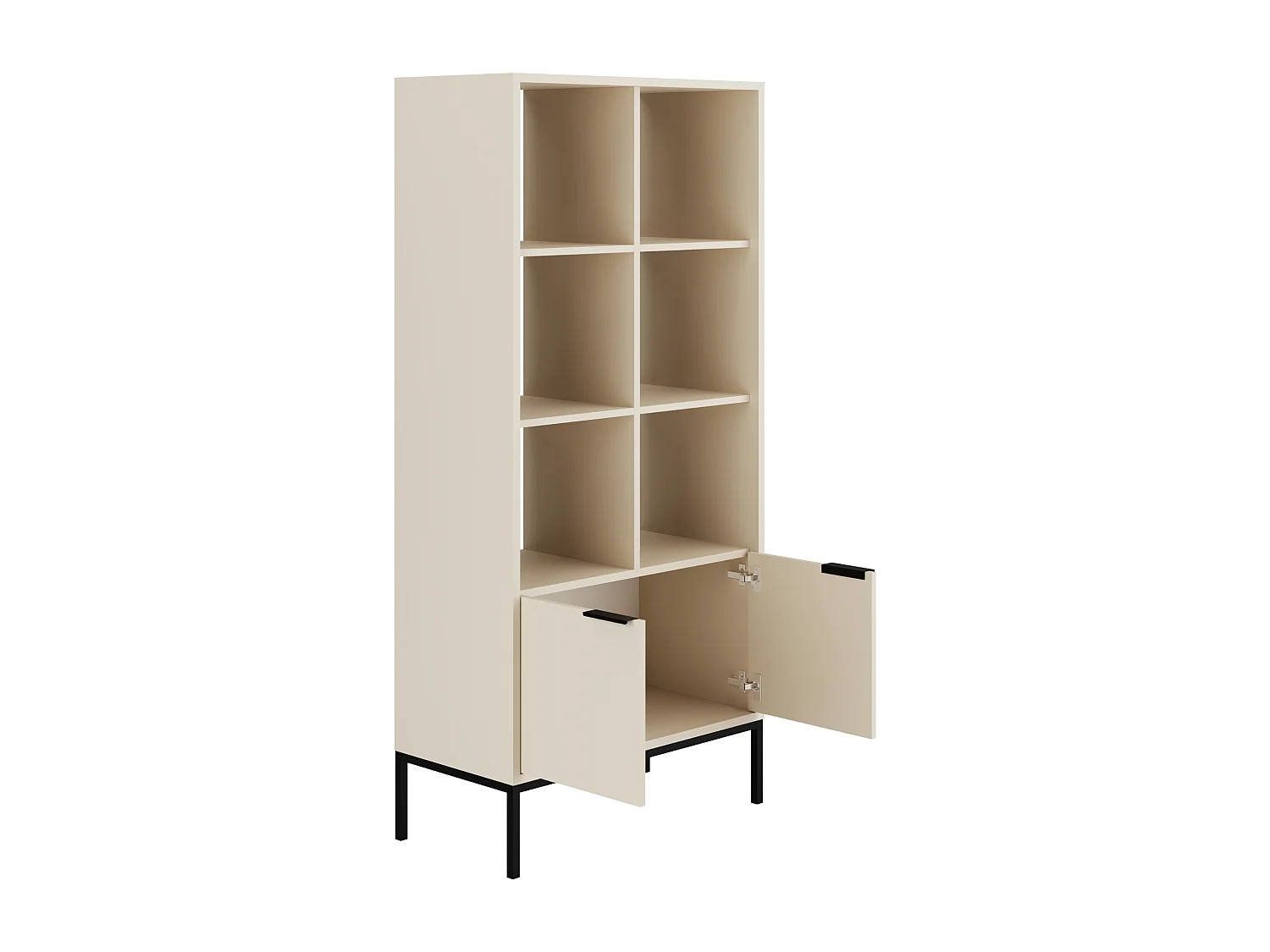 Kristina moderne boekenkast 80 cm-Kleur Beige en zwart