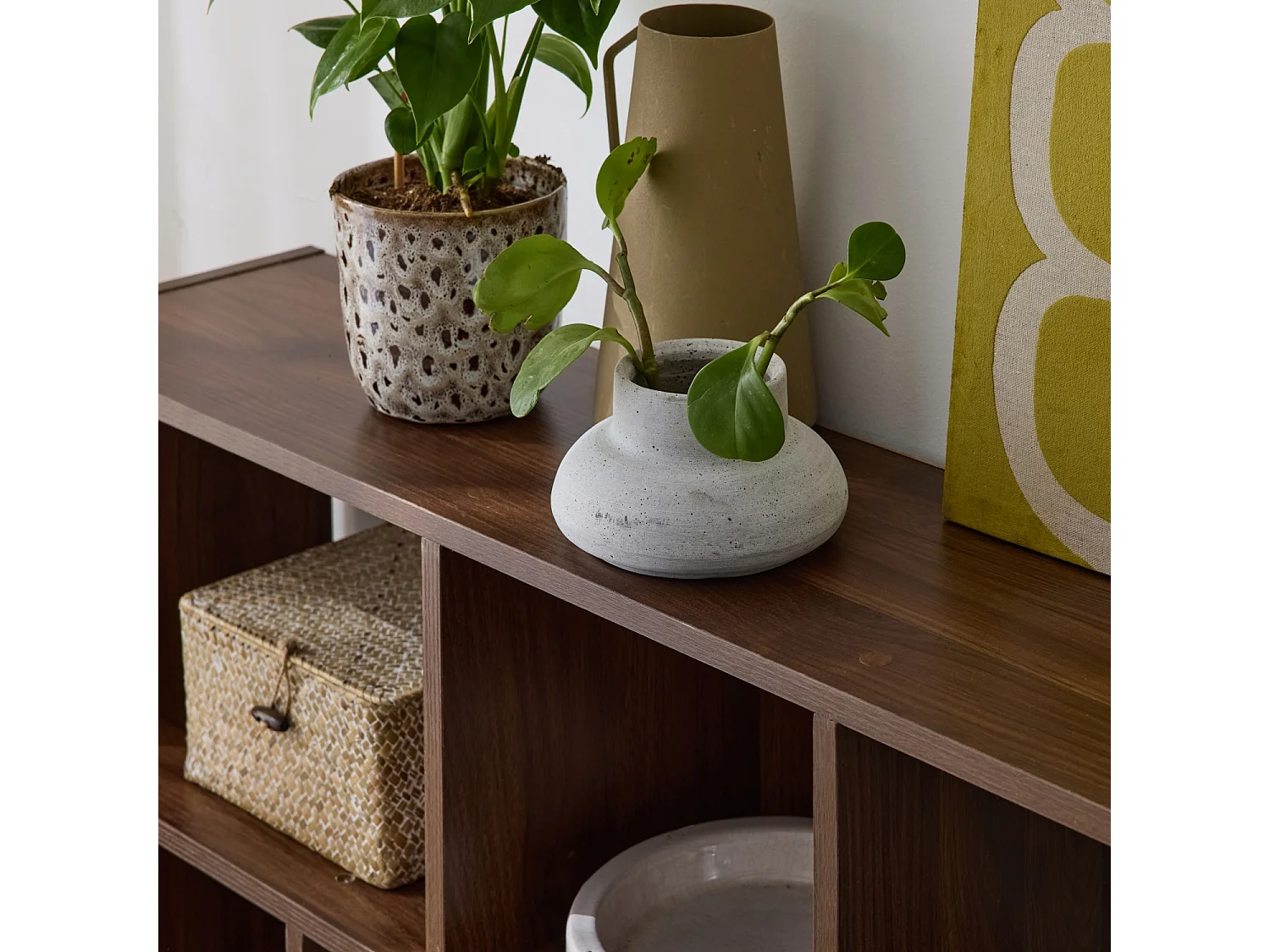 Estantería con 3 baldas y 12 compartimentos nogal