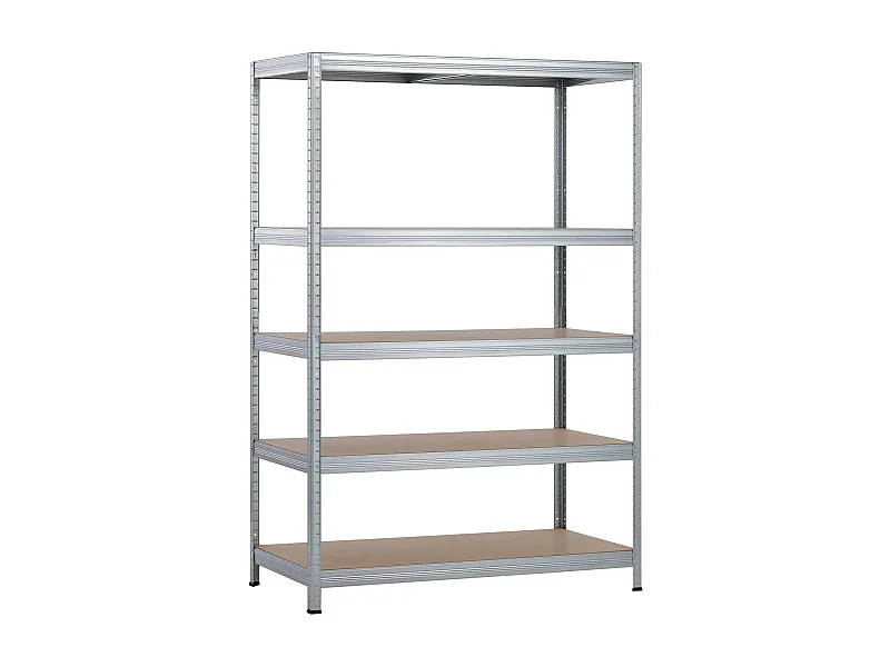 Scaffale Modulare con 5 Ripiani Regolabili 180x120x60cm 1250Kg Grigio Thinia Home