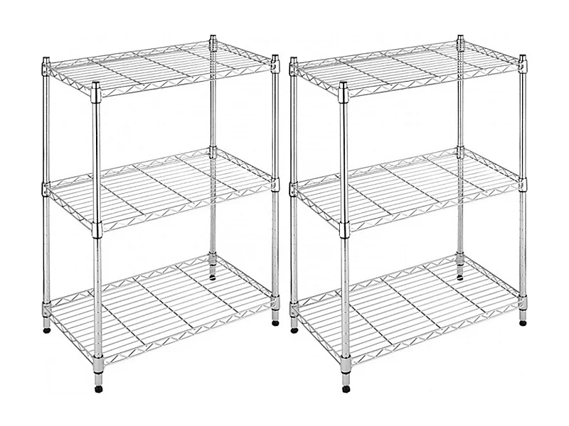 Pack 2 Etagères Métalliques avec 3 Etagères Ajustables 76,2x58,9x34cm 240Kg Thinia Home