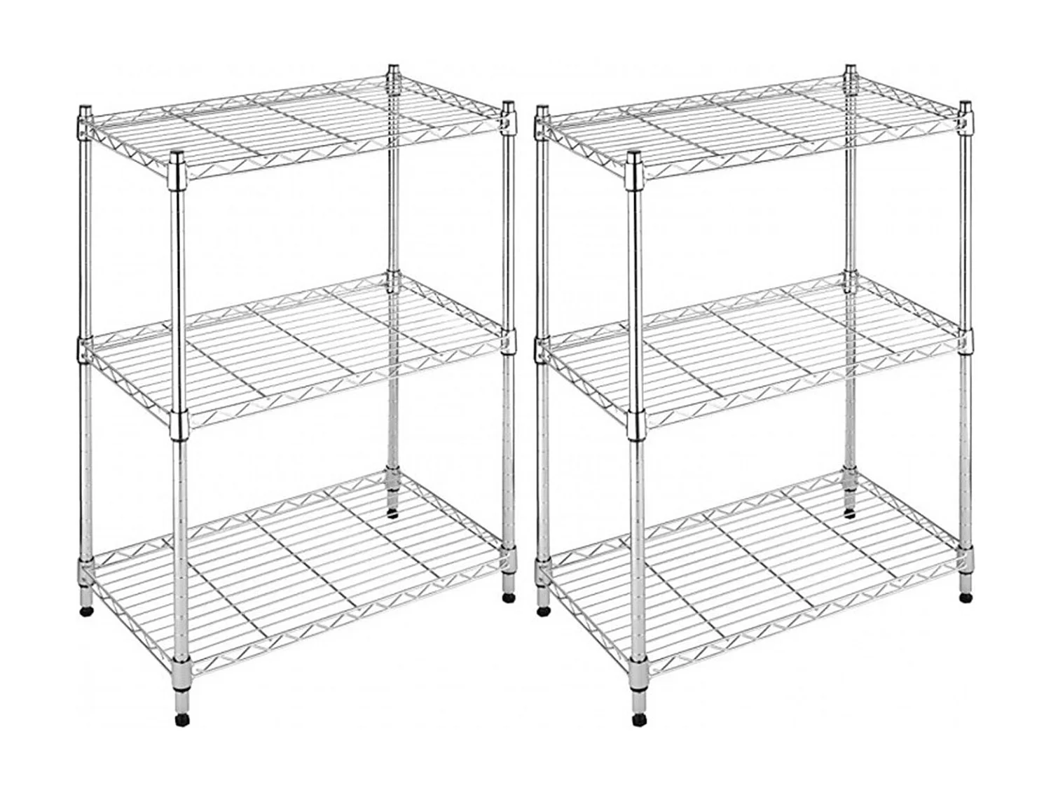 Pack 2 Etagères Métalliques avec 3 Etagères Ajustables 76,2x58,9x34cm 240Kg Thinia Home