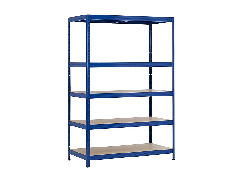 Etagère Modulable avec 5 Tablettes Ajustables 180x120x60cm 1250Kg Bleu Thinia Home