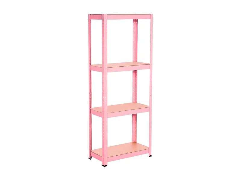 Etagère métal avec 4 tablettes réglables 148x60x30cm 240 Kg Rose O91