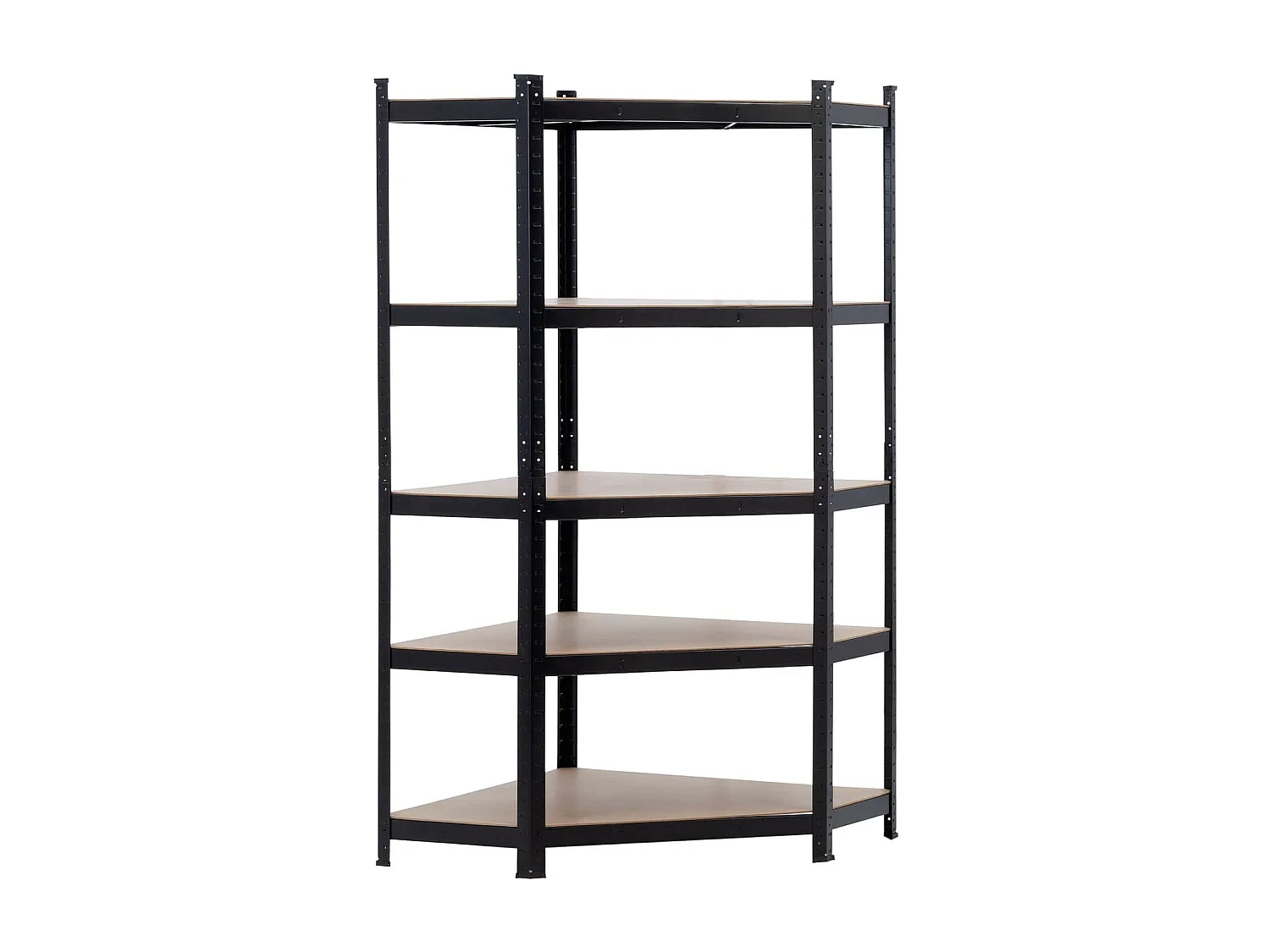 Etagère d'angle modulable 5 tablettes réglables 180x80x40x56cm 875Kg noir Thinia Home