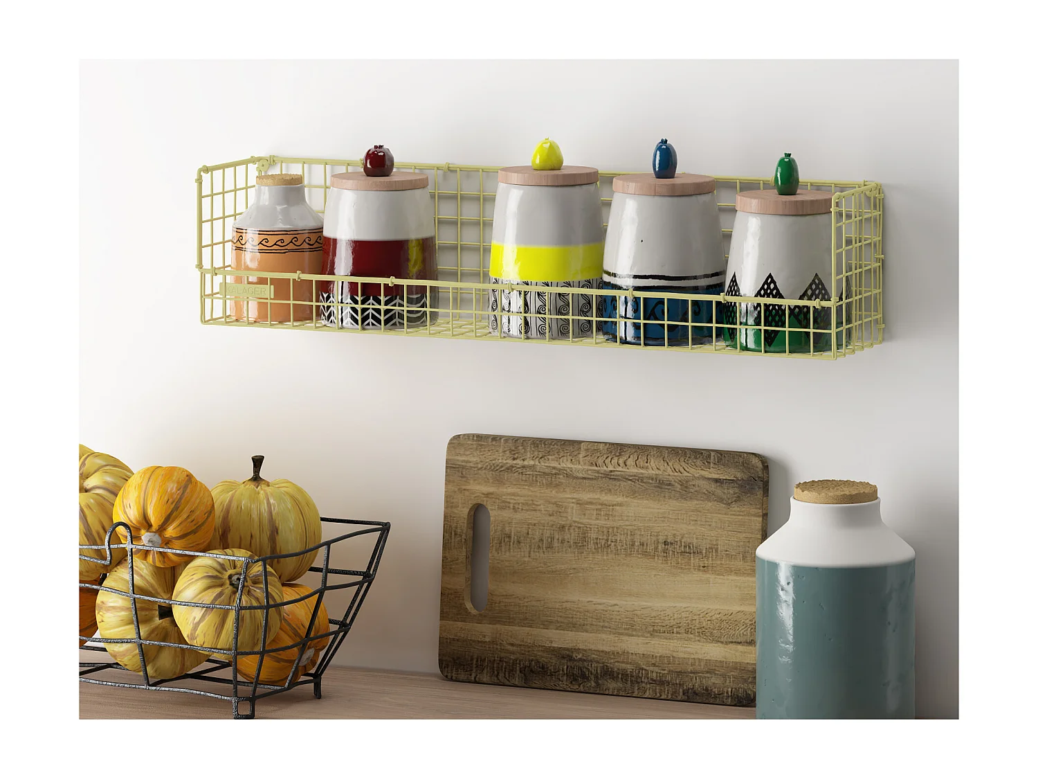 WIRE | Etagère en métal beige, grande