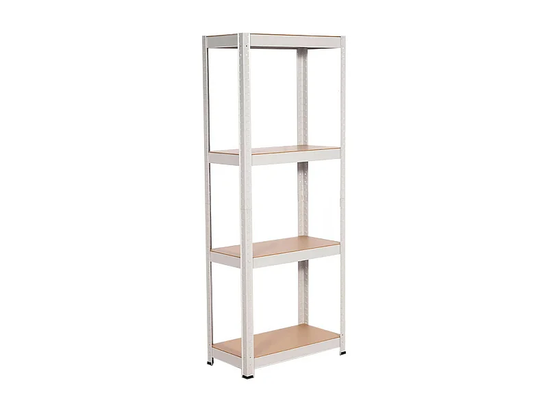 Scaffale Metallico con 4 Ripiani Regolabili 148x60x30cm 240 Kg Bianco Thinia Home