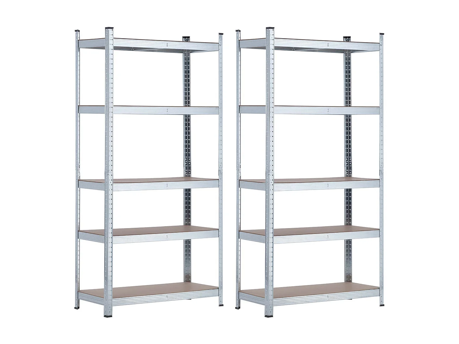 Pack 2 Etagères Modulables avec 5 Etagères Ajustables 180x90x40cm 875Kg Argent Thinia Home