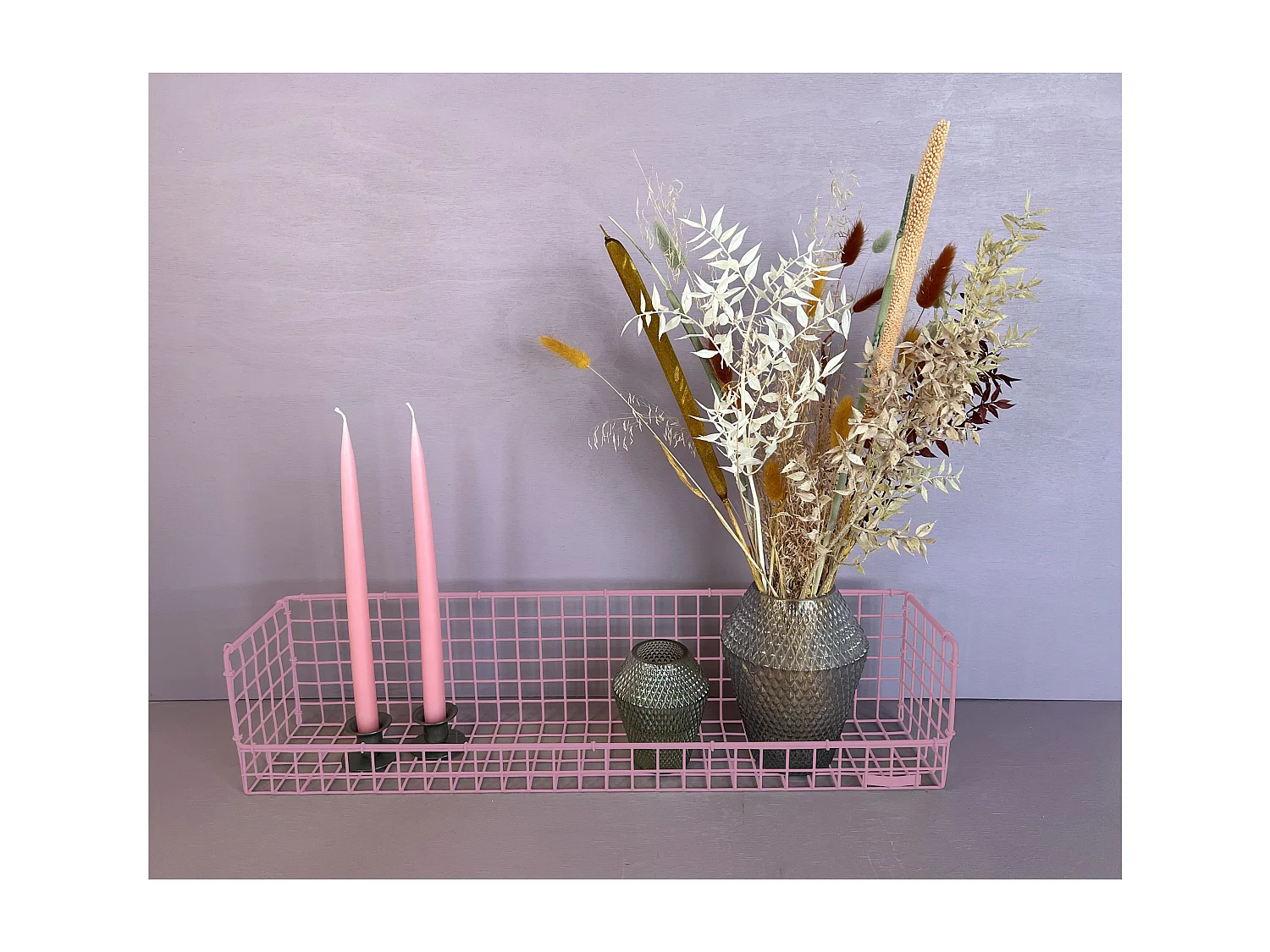 WIRE | Etagère en métal rose, grande
