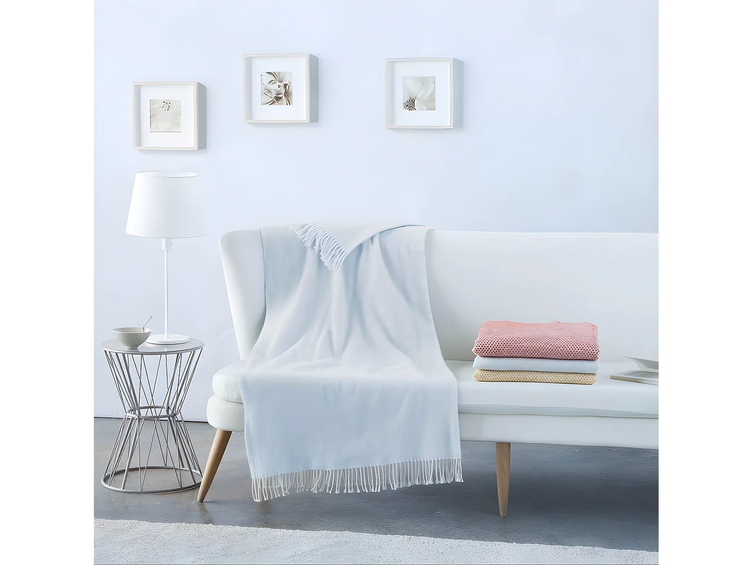 Plaid cotone grigio 130x170cm