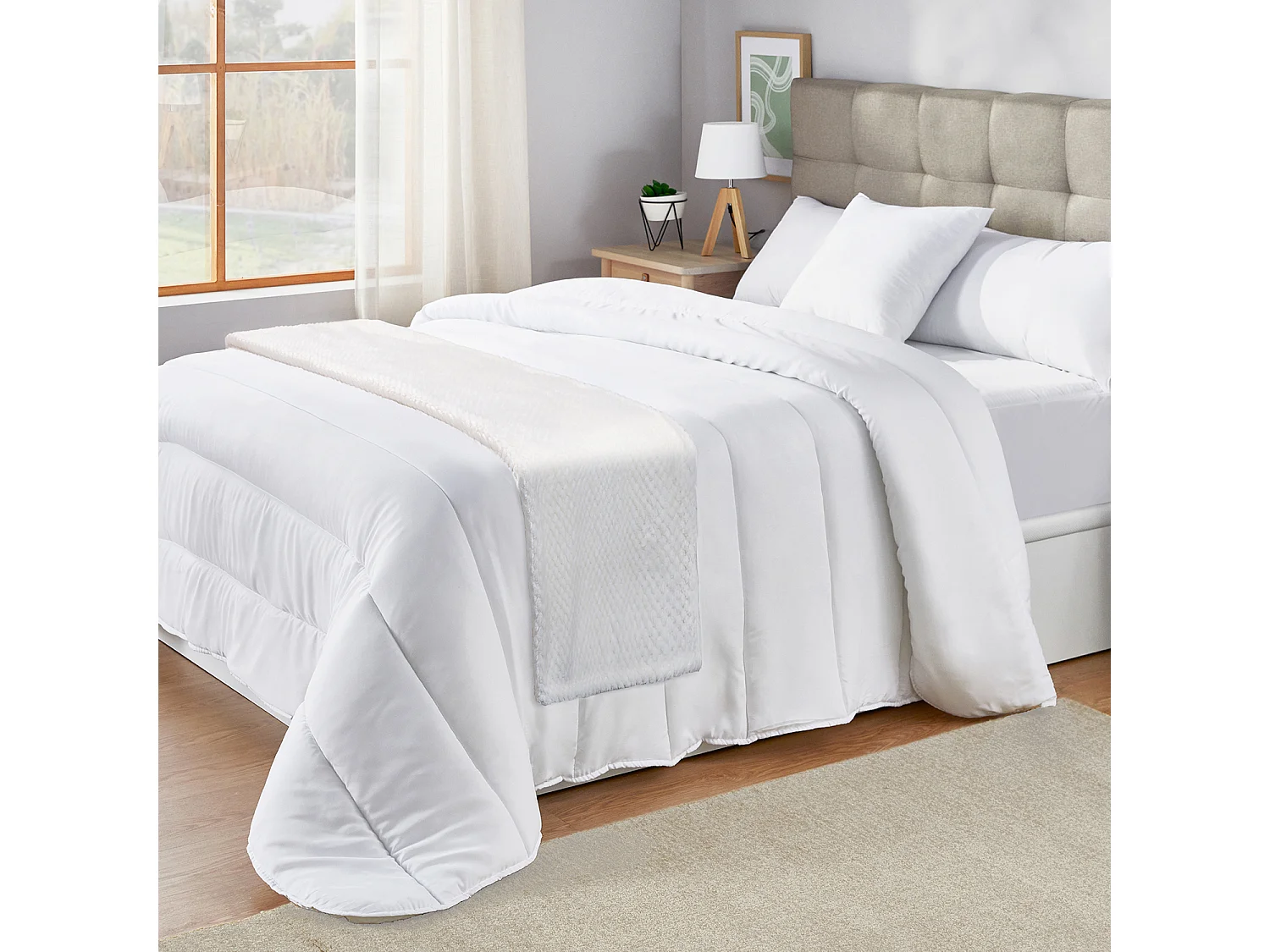 Coperta da divano in velluto a quadri extra morbida e traspirante Naturale