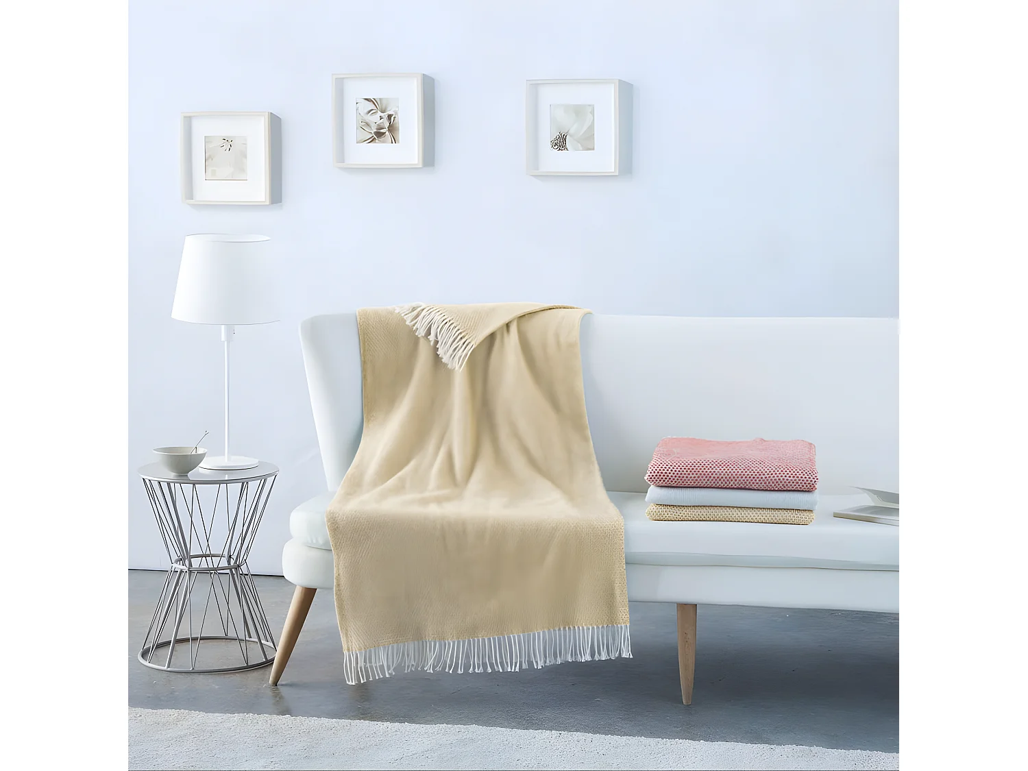 Plaid algodón amarillo 130x170cm