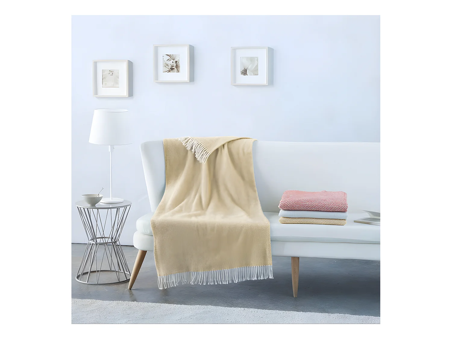 Plaid cotone giallo 130x170cm