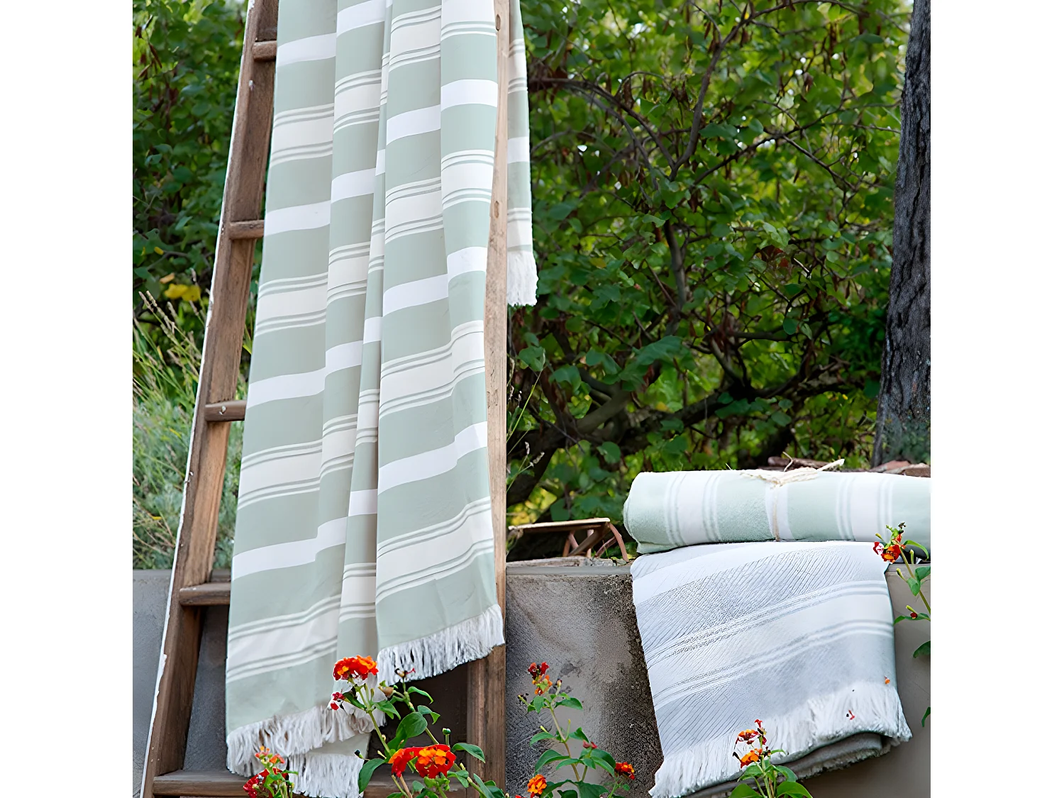 Plaid cotone verde 130x170cm