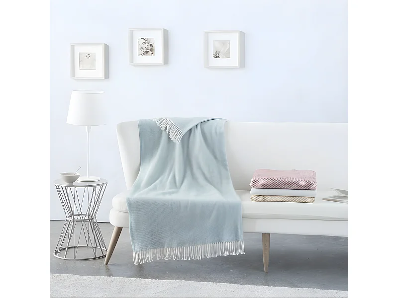 Colcha de algodão azul 130x170cm