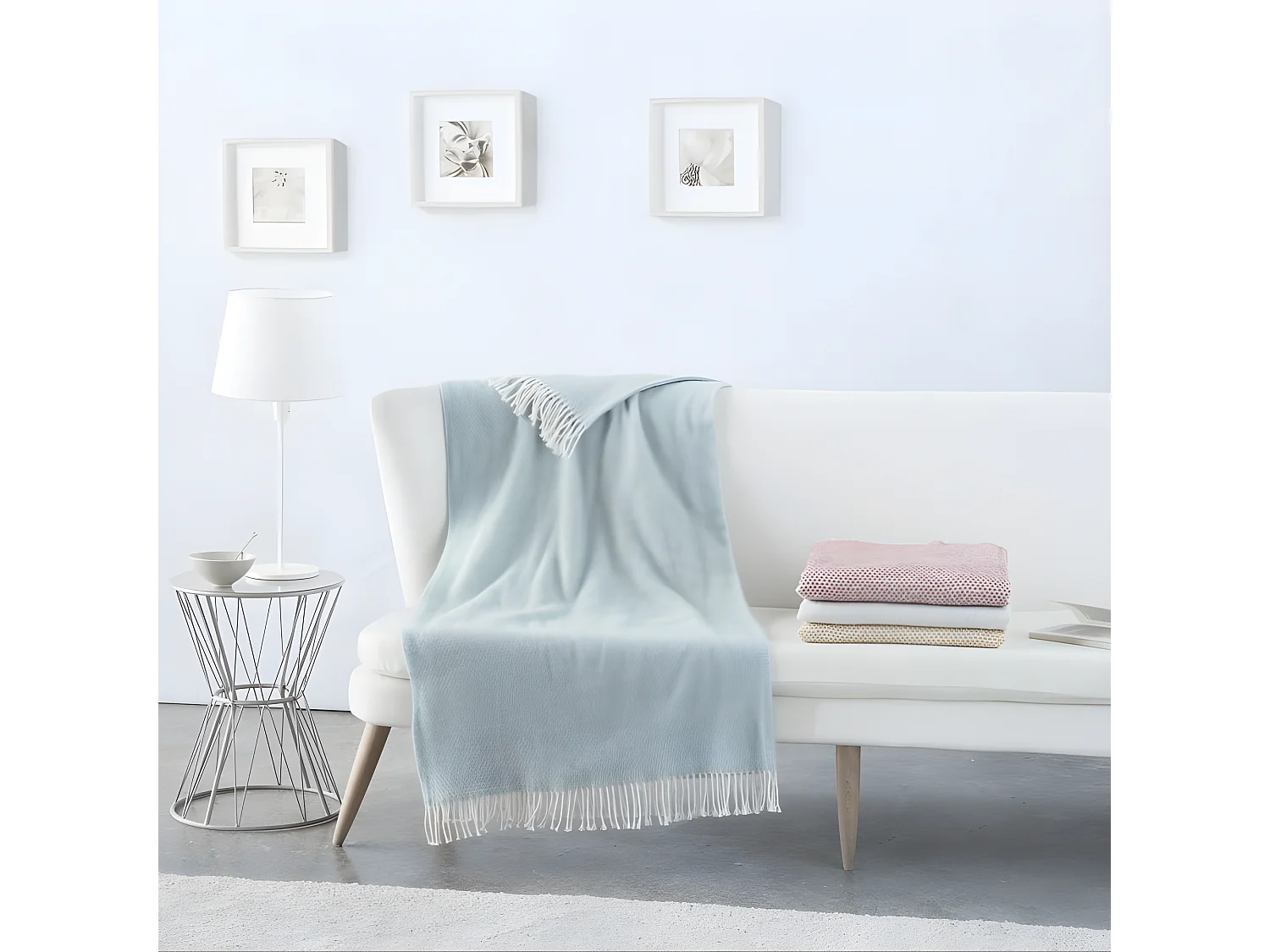 Plaid cotone blu 130x170cm