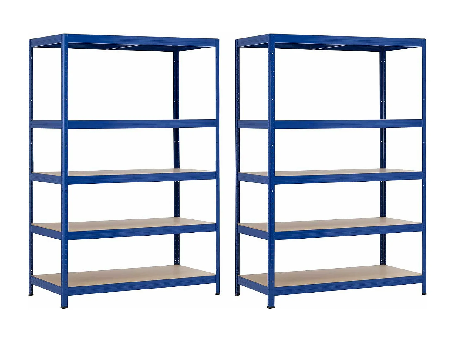 Confezione 2 Scaffali Modulari con 5 Ripiani Regolabili 180x120x60cm 1250Kg Blu Thinia Home