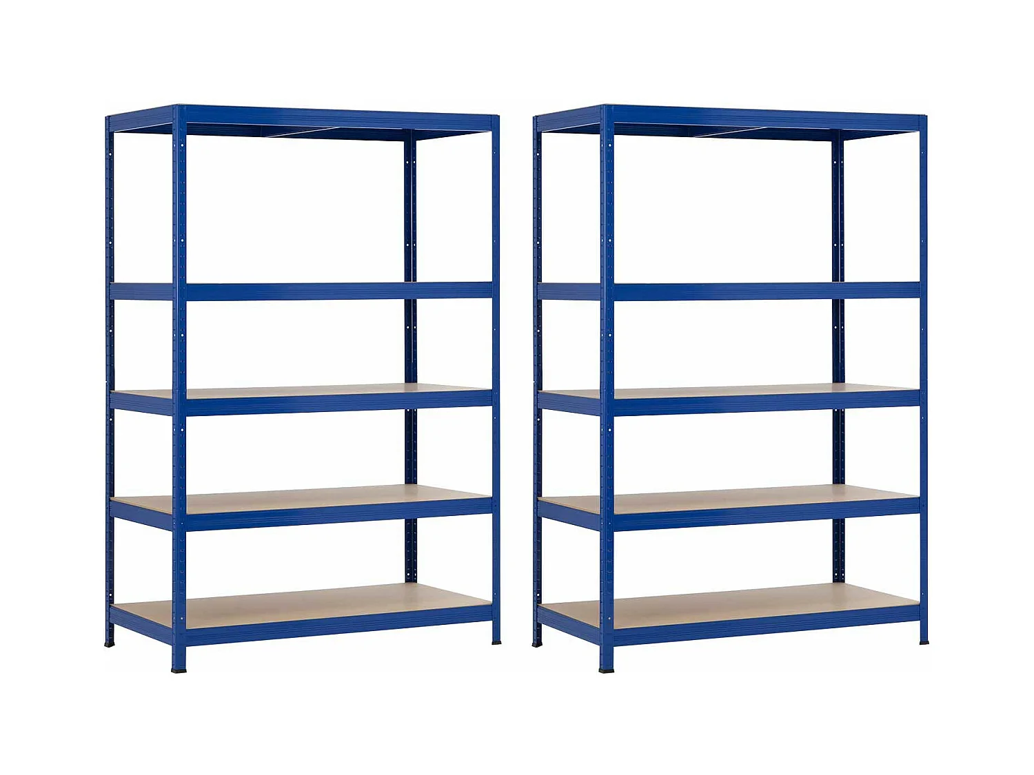 Pack 2 Etagères Modulaires avec 5 Etagères Ajustables 180x120x60cm 1250Kg Bleu Thinia Home