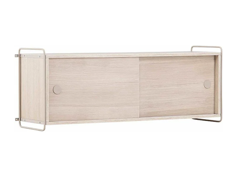 Étagère Murale 2 Portes "Paris" 122cm Naturel