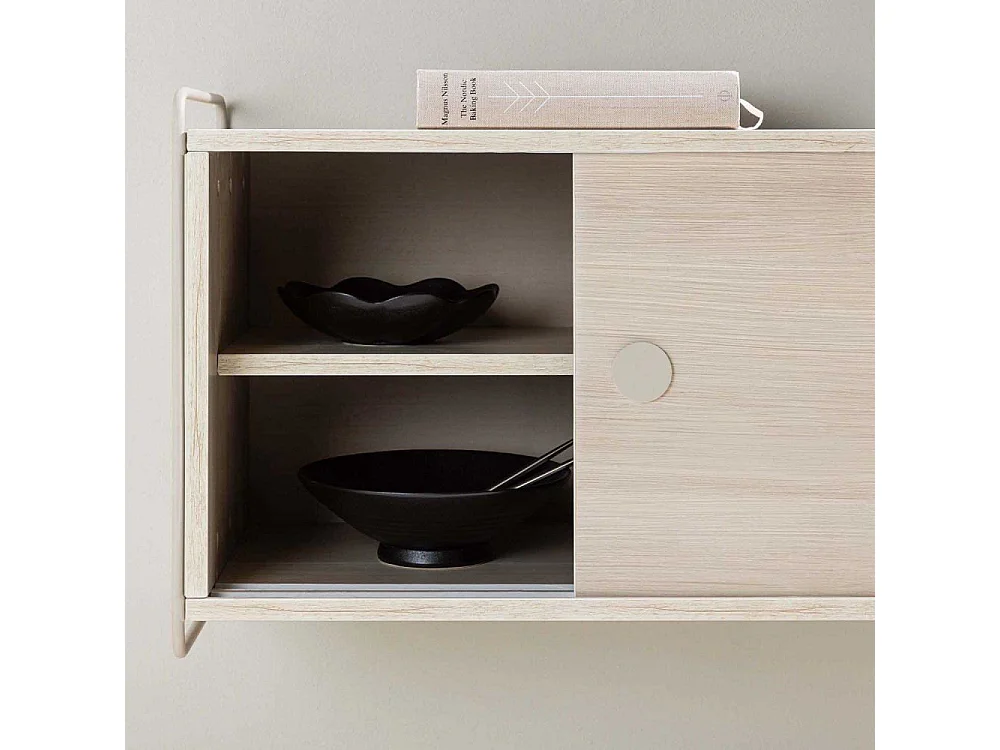 Étagère Murale 2 Portes "Paris" 122cm Naturel