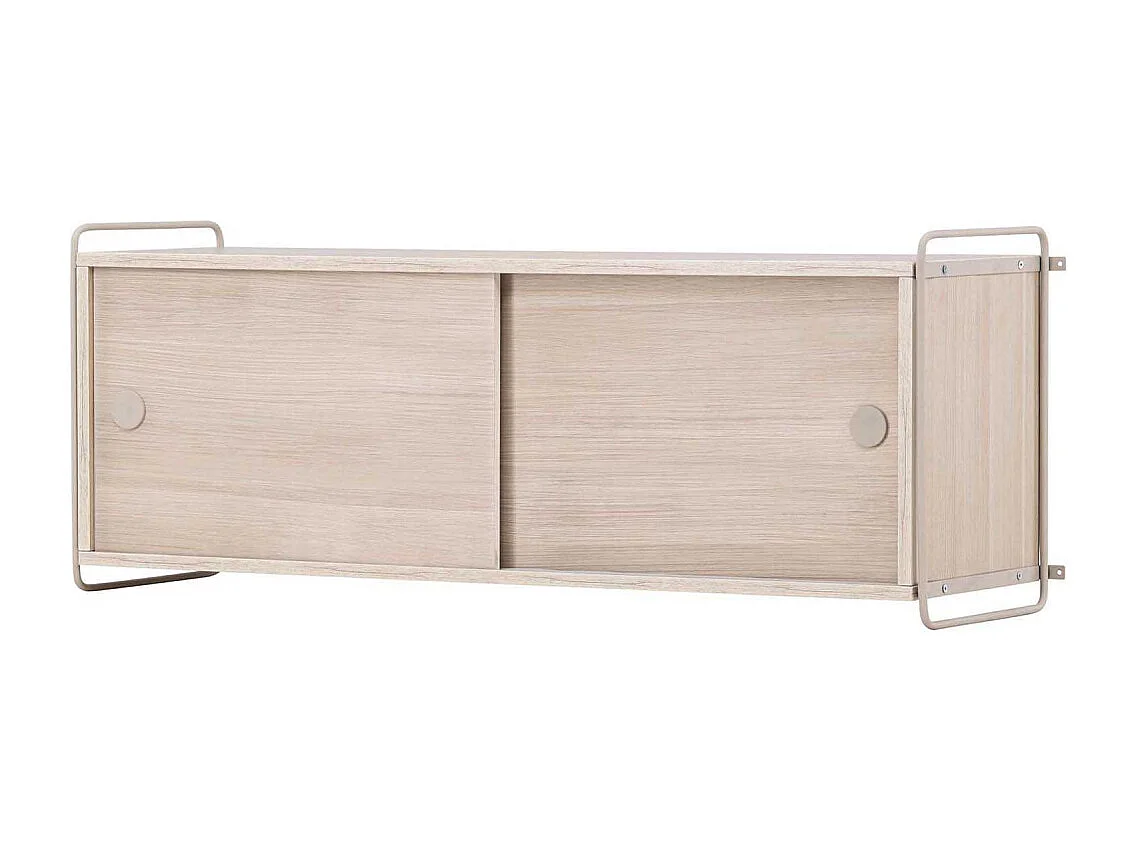 Étagère Murale 2 Portes "Paris" 122cm Naturel