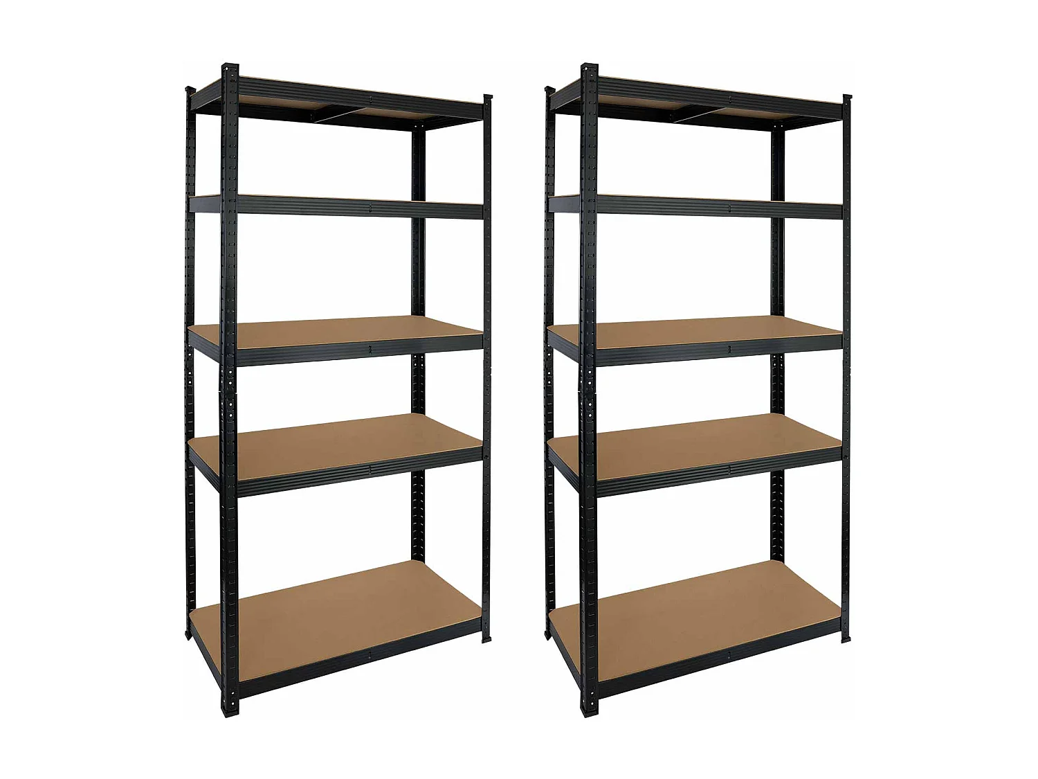 Pack 2 Etagères Modulables avec 5 Etagères Ajustables 180x90x40cm 875Kg Noir Thinia Home