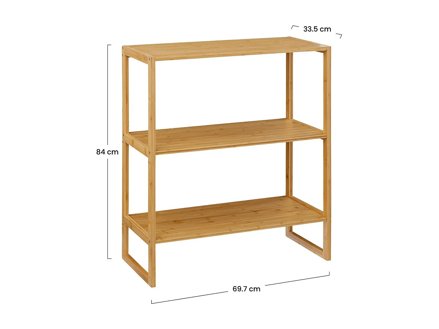 Etagère Modulable en Bambou à 2 Niveaux 84x69,7x20cm 7house
